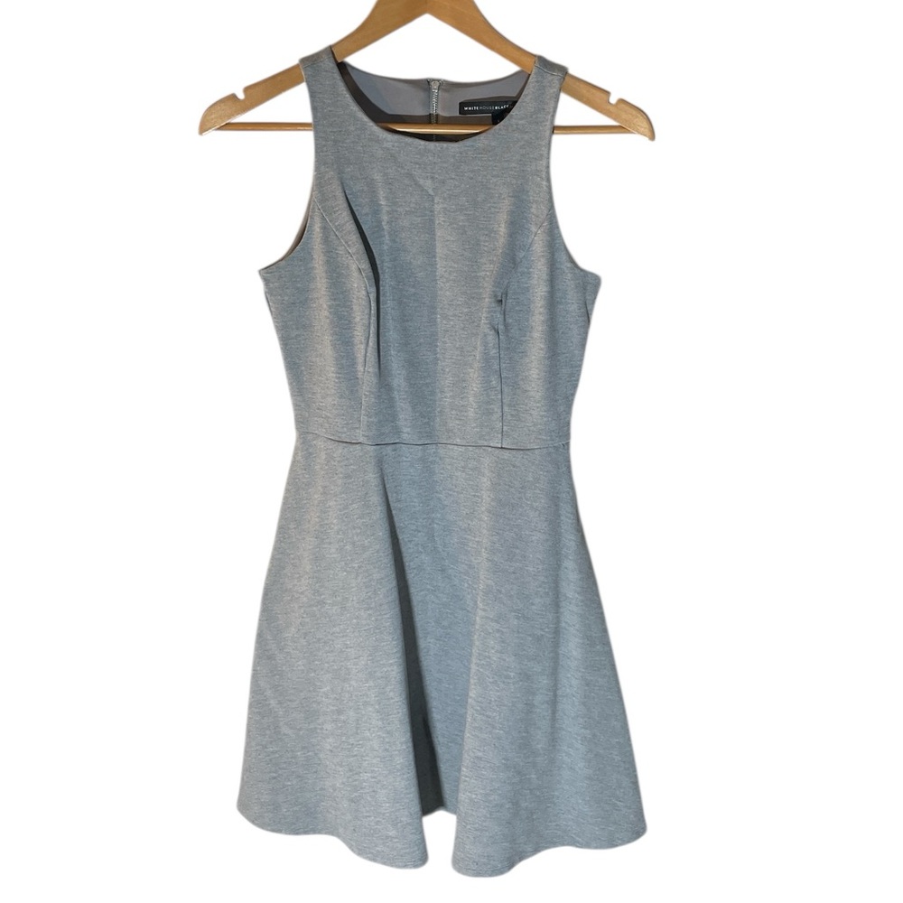 I1- White House Black Market Light Gray Mini Dress Small Sm S